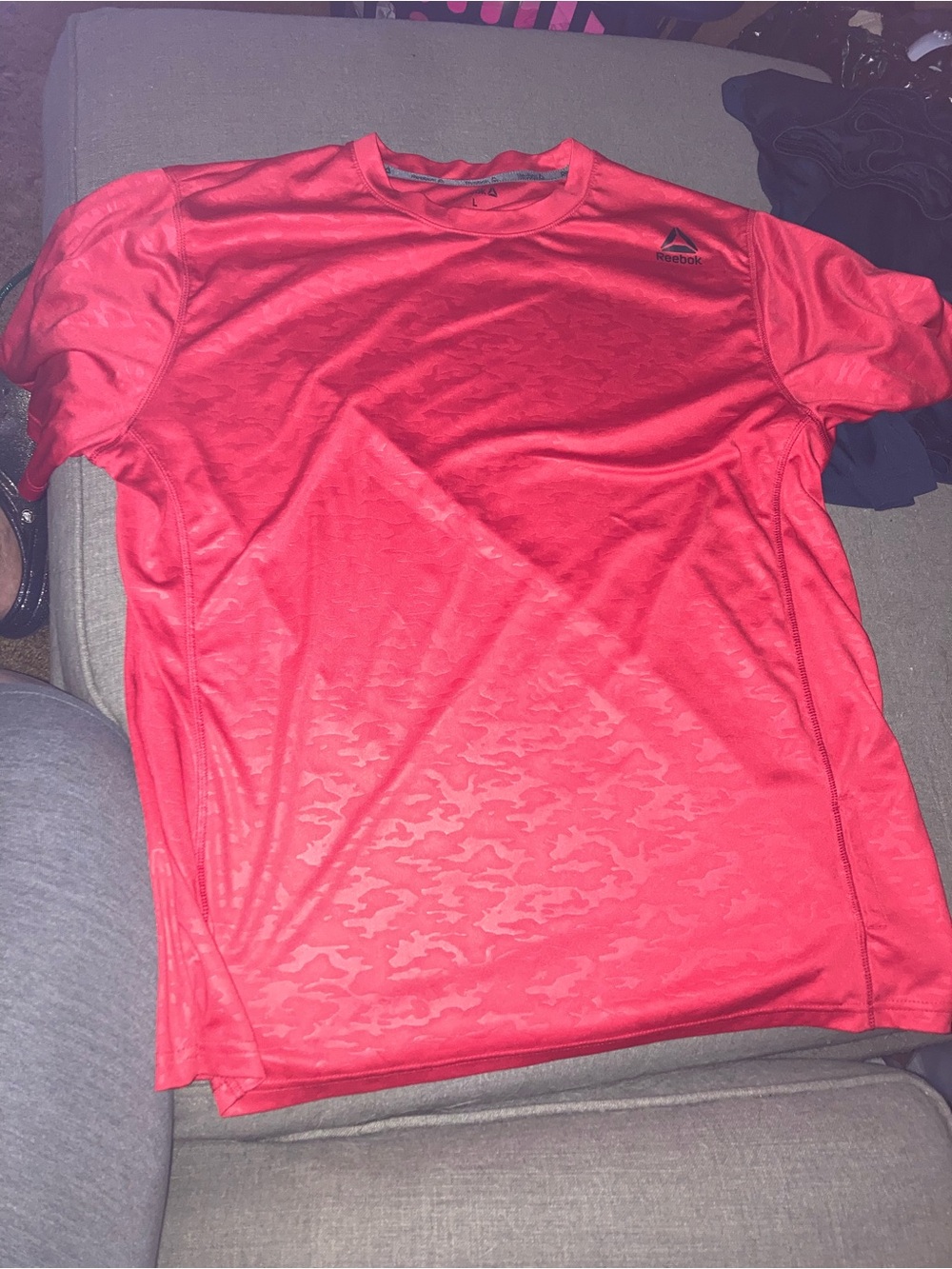 Reebok Men's Bright Red Athletic Short Sleeve Tee